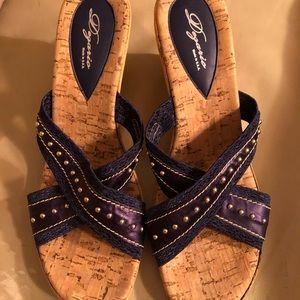 Navy Blue Dezario Slide Sandals